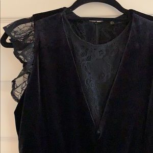 Zara Black Velvet and Lace Dress size Small